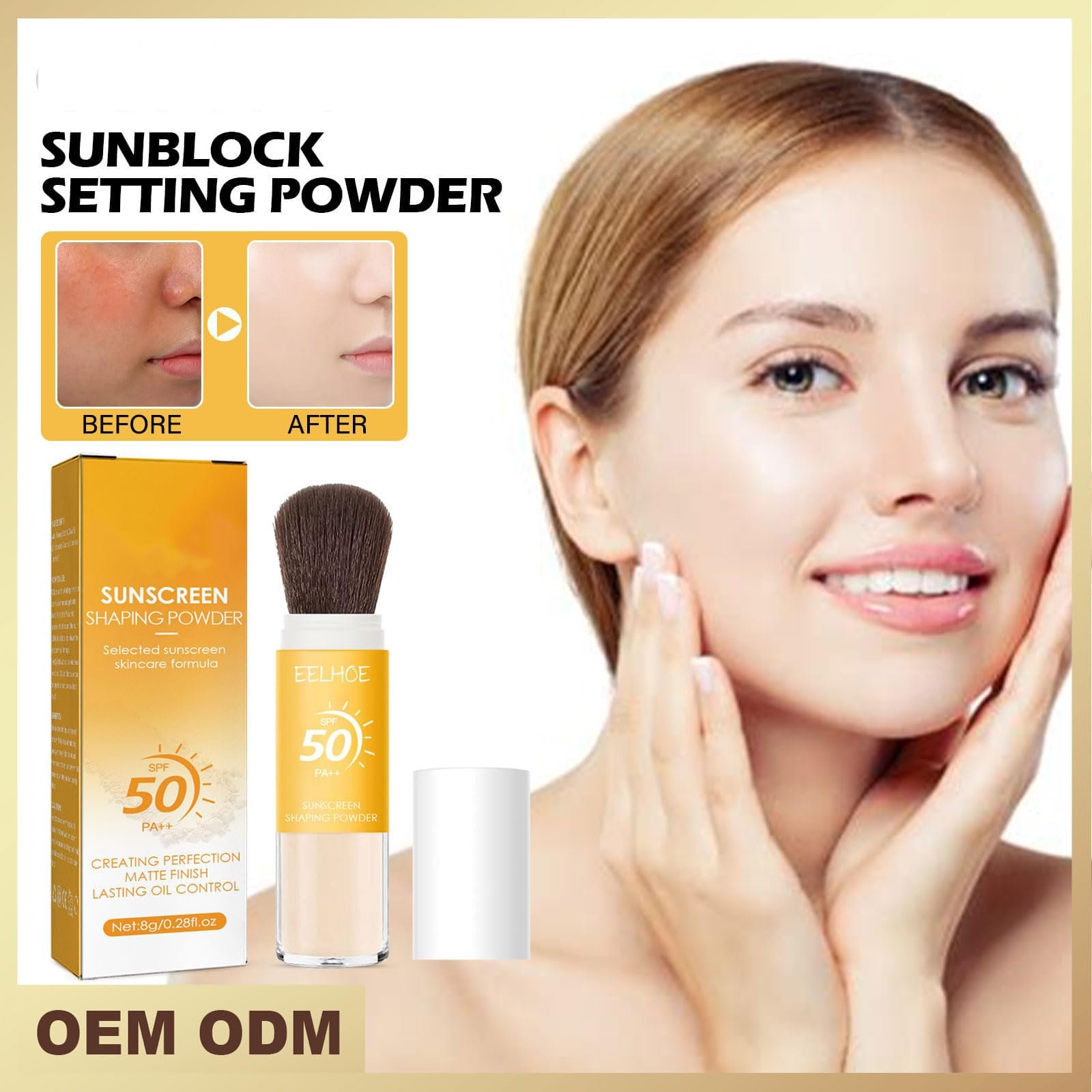 Пудра Сонцезахисна мінеральна SPF 50++ з пензлем (3 шт), фото №3