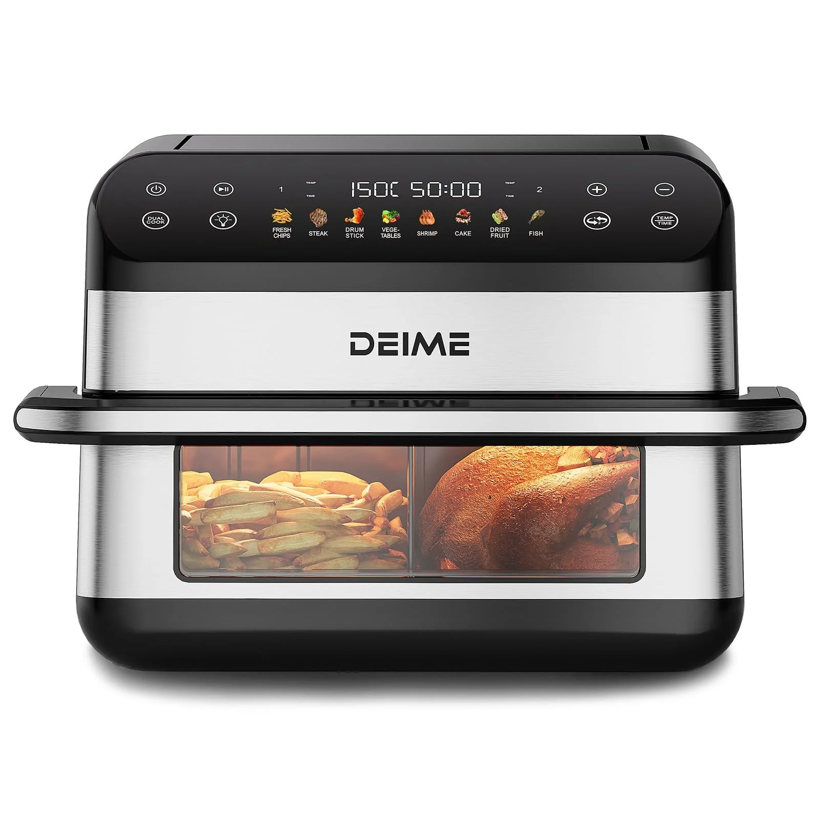 Мультипіч DEIME Dual Zone 10 л 2400 Вт 8 програм з оглядовим вікном Чорна, фото №1 Мультипіч DEIME Dual Zone 10 л 2400 Вт 8 програм з оглядовим вікном Чорна, фото №1