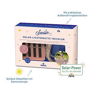 Гирлянда moses. Smile Solar Tricolour, 12 м, медный провод, 100 цветных светодиодов (теплый белый, розовый, фиолетовый) synthetic.ua - Фото 1