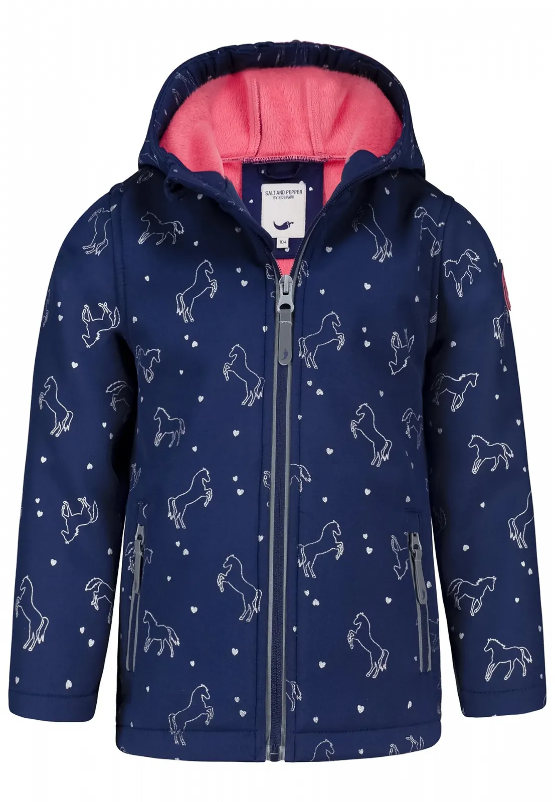 Софтшел куртка SALT AND PEPPER для девочек с рисунком лошадей, фото №4