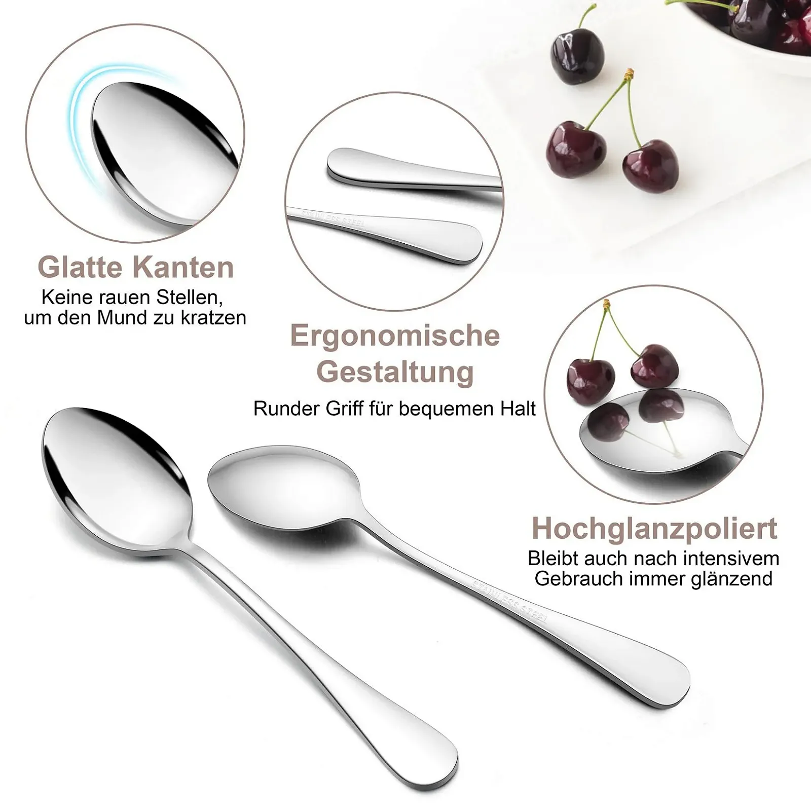 Ложка чайна Onader, набір 12 шт., нержавіюча сталь, 14 cm, фото №3