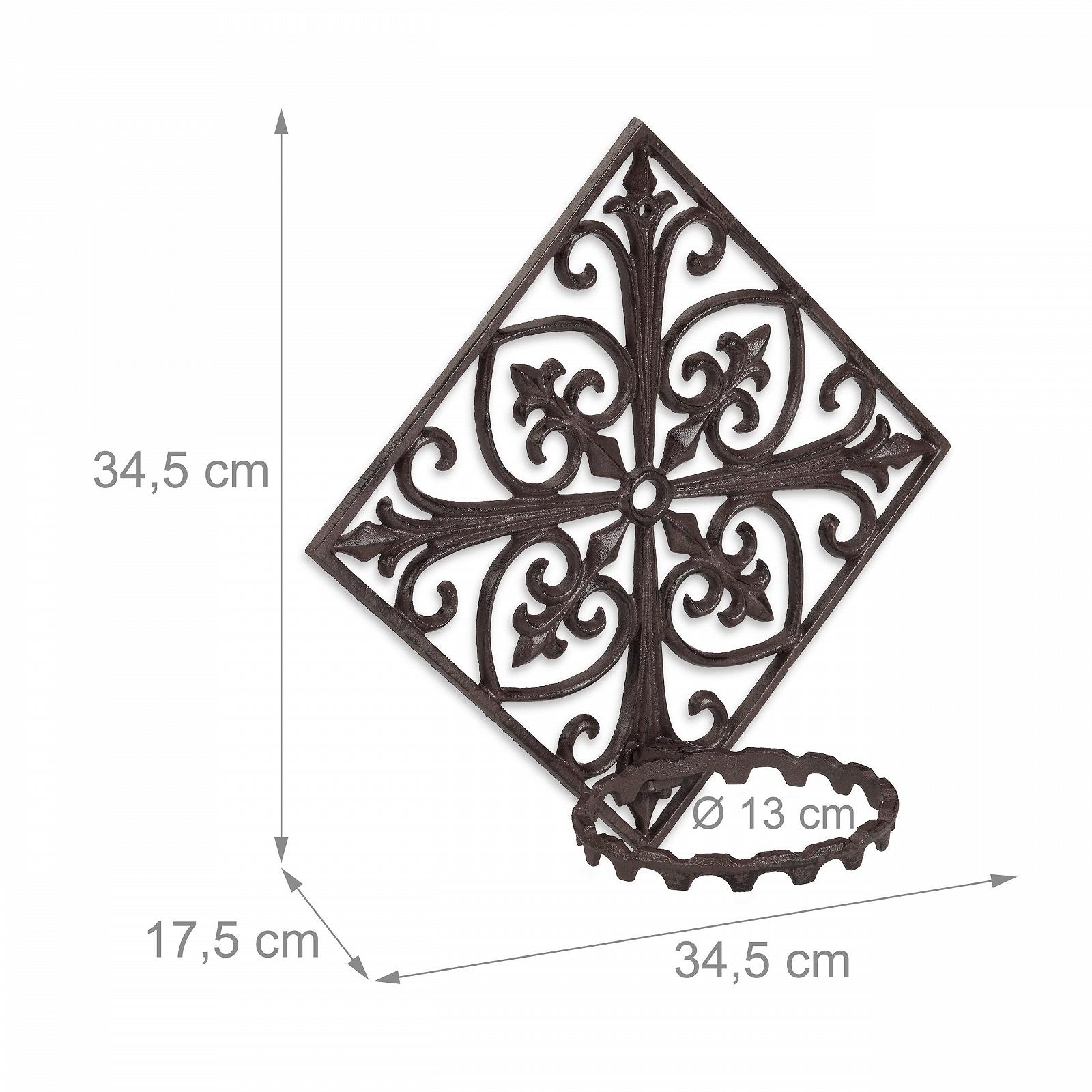 Тримач для квіткового горщика настінний Relaxdays Antique чавунний 13 см темно-коричневий, фото №3 Тримач для квіткового горщика настінний Relaxdays Antique чавунний 13 см темно-коричневий, фото №3