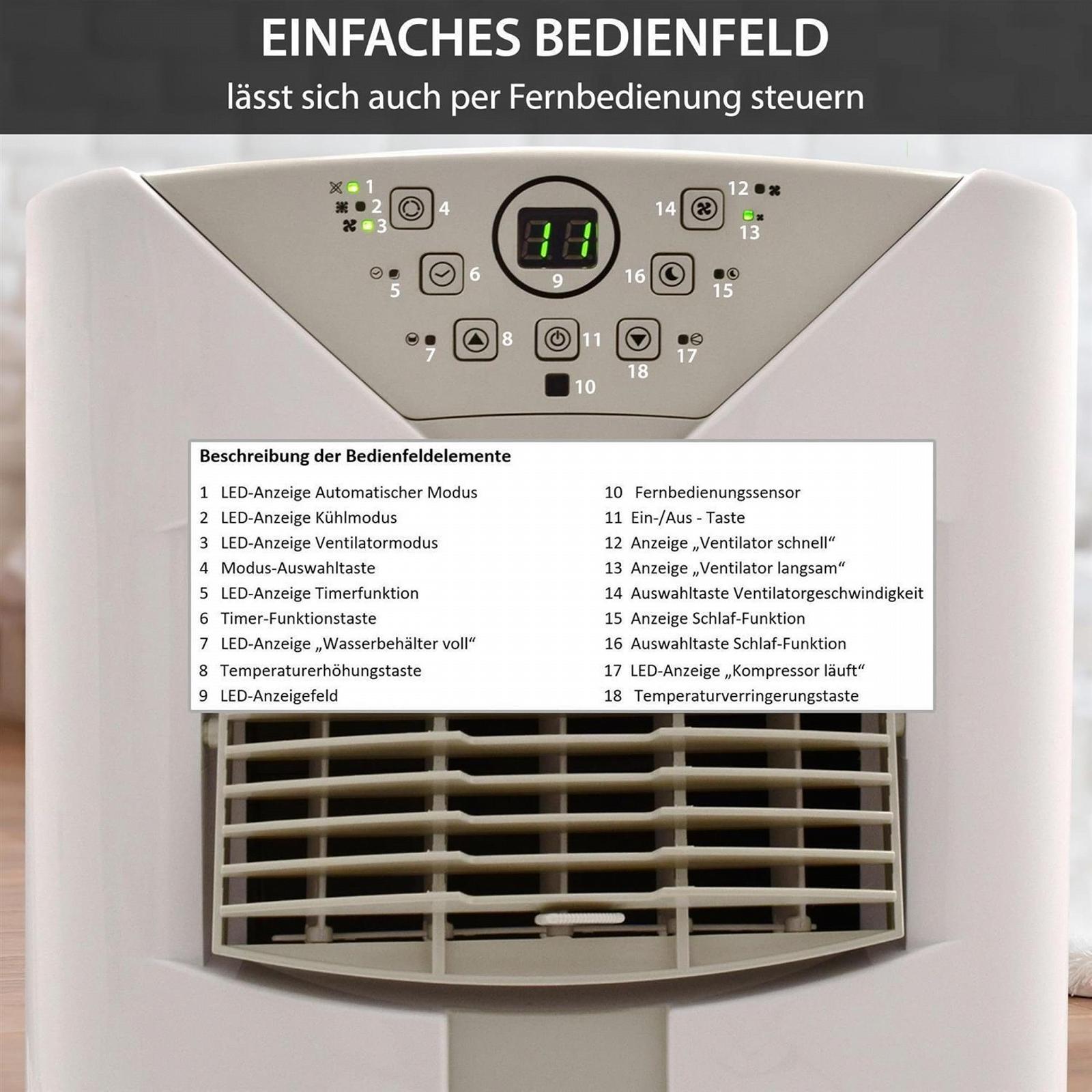 Мобільний кондиціонер Syntrox Germany Fresco 9000 BTU 3-в-1 з дистанційним керуванням та таймером, фото №6