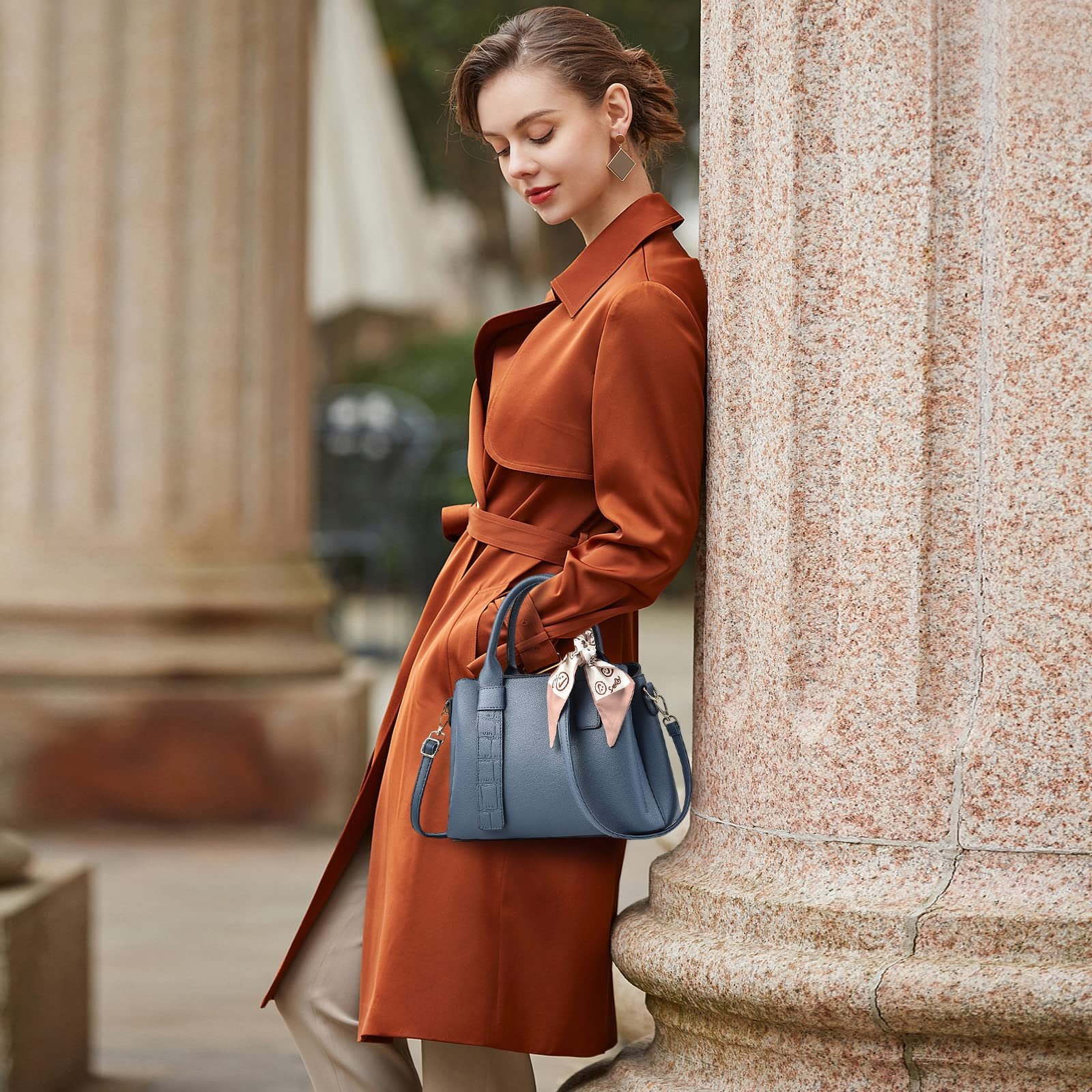 Сумка с Верхней Ручкой NICOLE & DORIS, Современная, из Полиуретановой Кожи, Элегантная, Синяя, фото №2