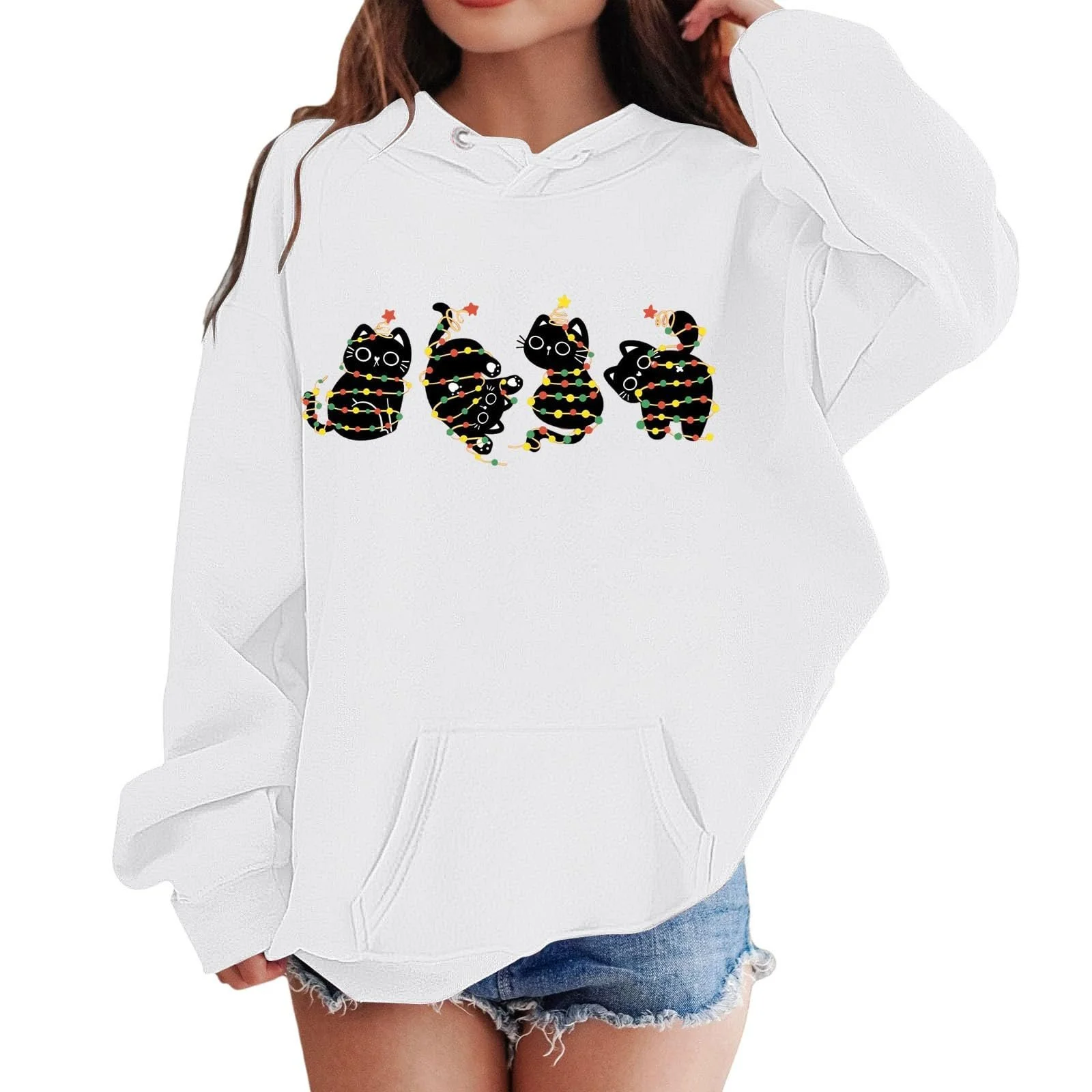 Детский рождественский джемпер, повседневная толстовка с рождественским узором для мальчиков и девочек, фото №1