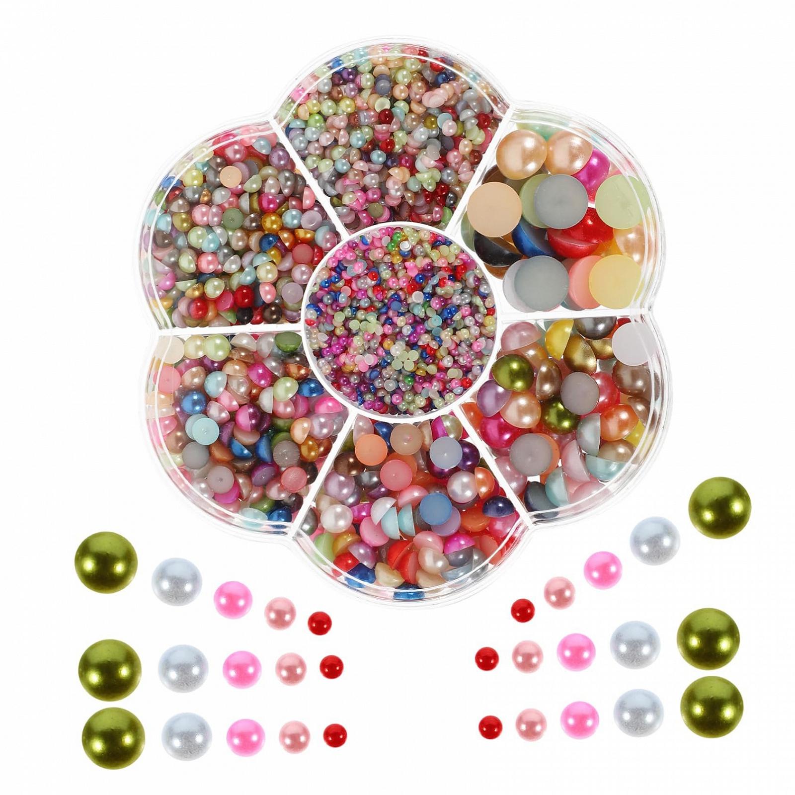 Полукруглые бусины для декора ногтей ABS, 3 коробки, фото №9