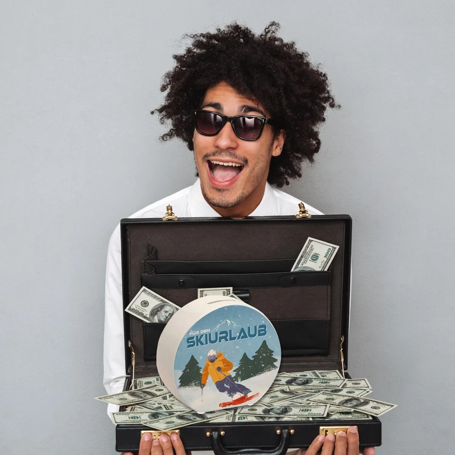 Скарбничка Лижний відпочинок керамічна з лижником, фото №5