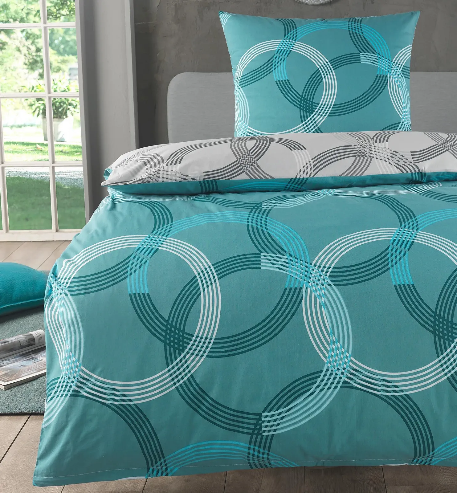 Комплект постельного белья MALIKA 2-Piece 135 x 200 см Renforcé Turquoise, фото №1