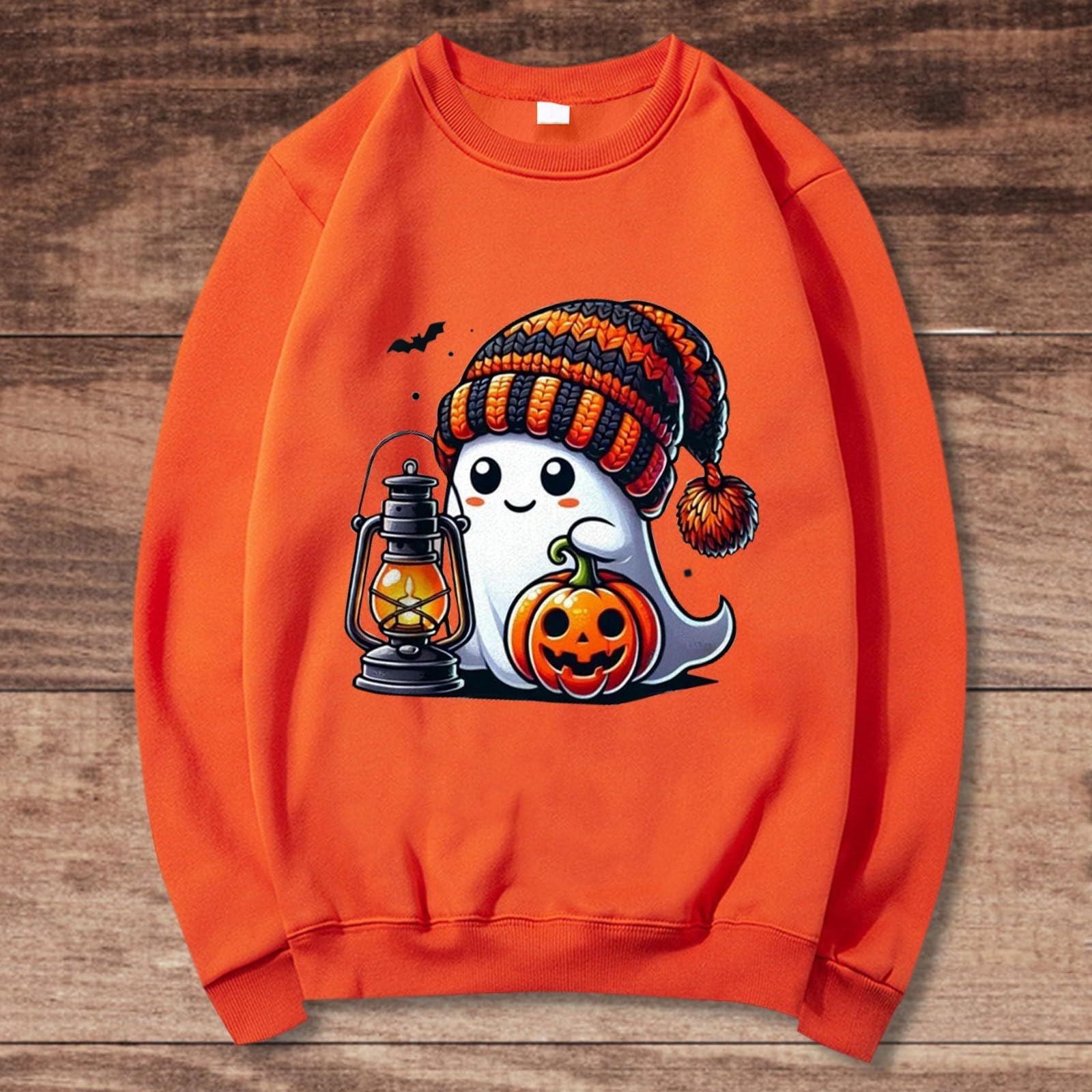 Женская толстовка с длинными рукавами и принтом тыквы на Хэллоуин, фото №2 Женская толстовка с длинными рукавами и принтом тыквы на Хэллоуин, фото №2