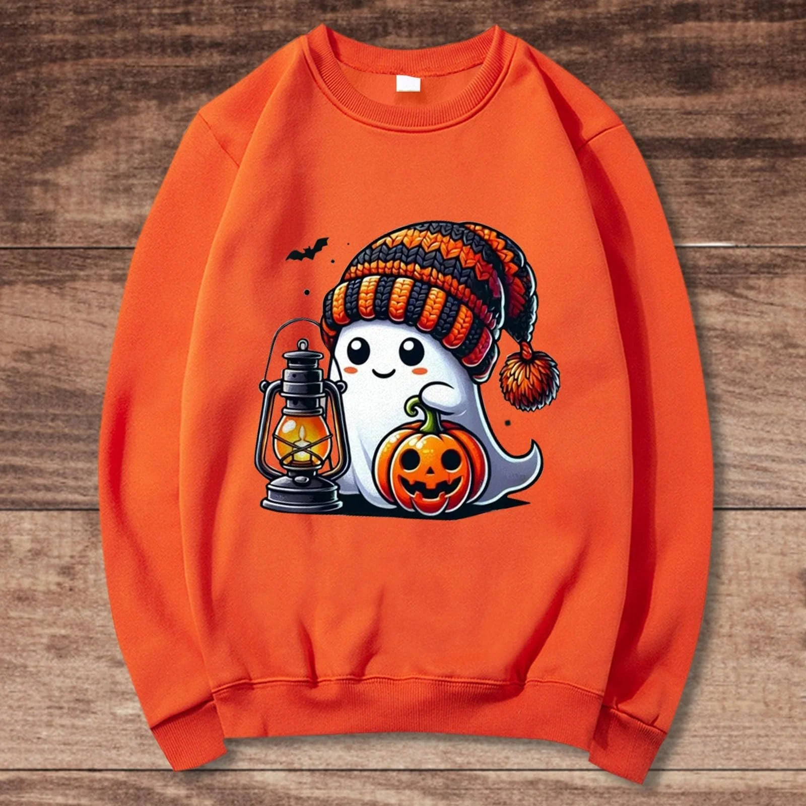 Женская толстовка с длинными рукавами и принтом тыквы на Хэллоуин, фото №2