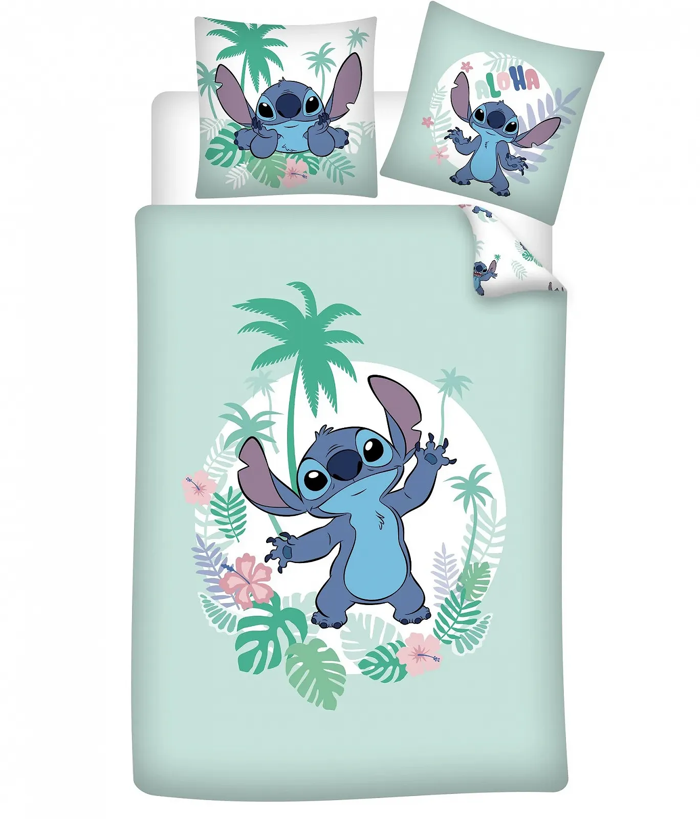 Дитяча двостороння підковдра Stitch 135 x 200 см + наволочка 80 x 80 см 100% бавовна, фото №1