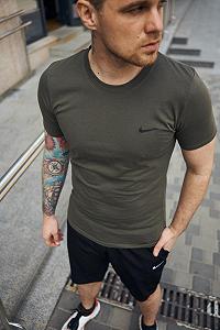 Футболка хаки Nike synthetic.ua - Фото 1