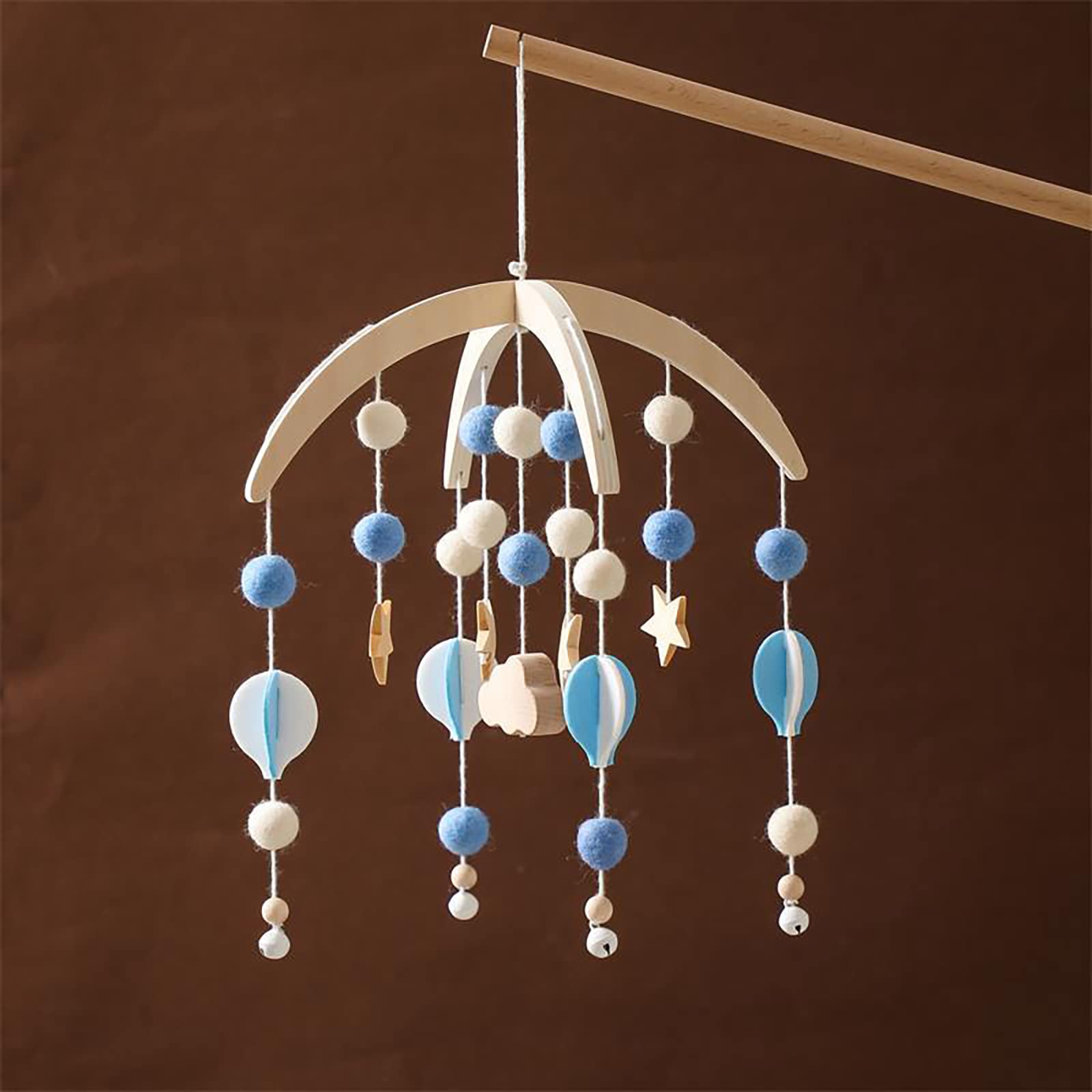 Мобіль GLITZFAS Baby Bed Mobile Felt Balls Baby Cot Blue, фото №3