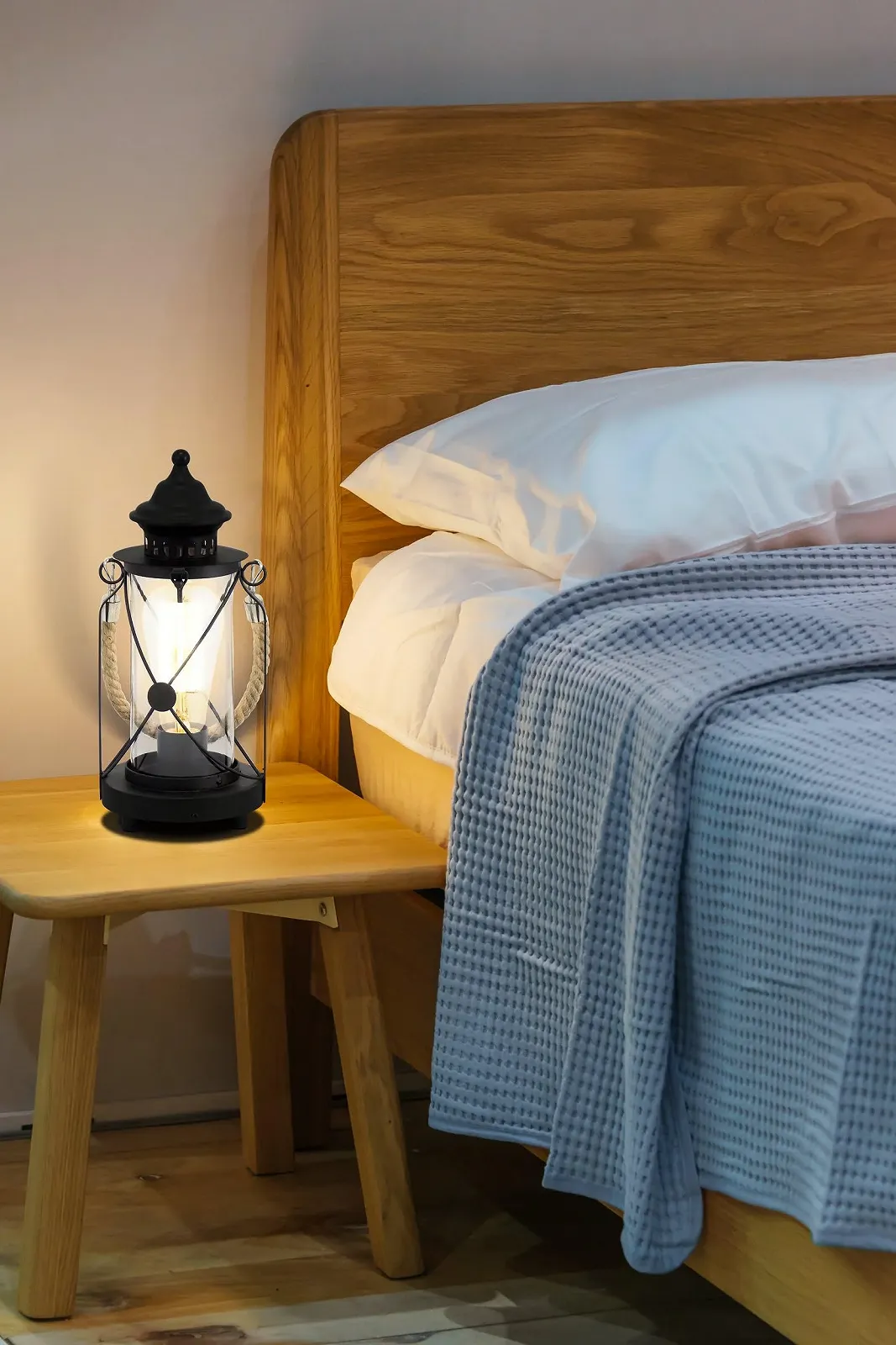 Настільна лампа Eglo Bradford чорна кремова сталева, фото №3