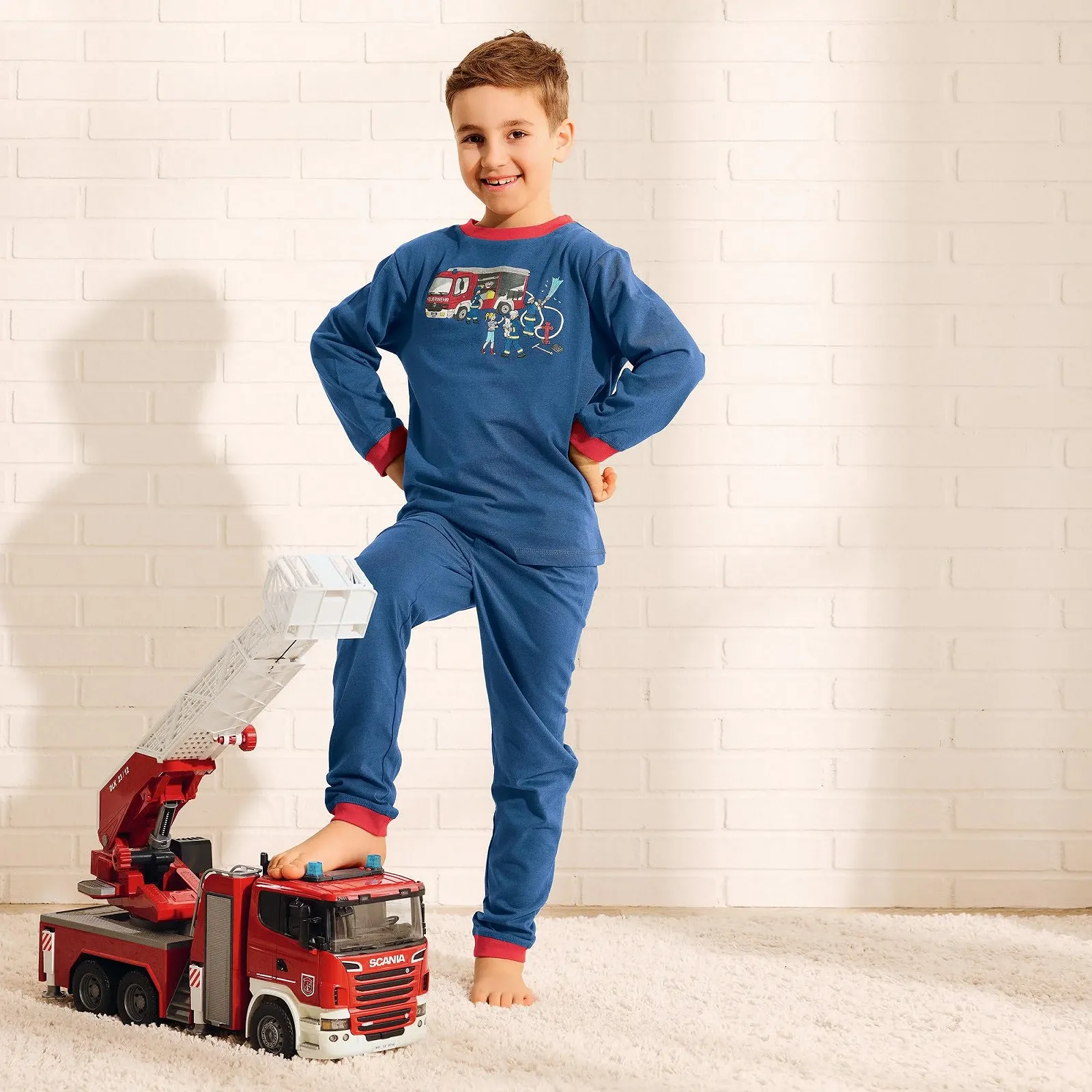 Пижама Erwin Müller Детская Fire Brigade Трикотаж 100% Хлопок, фото №4