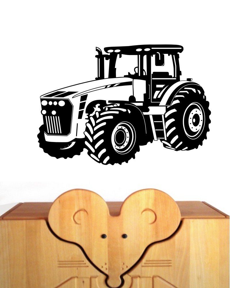 Наклейка на стіну Трактор 30 x 21 см Чорна 070, фото №1