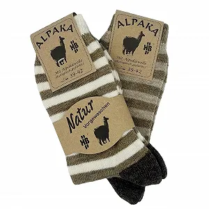 Шкарпетки Alpaka, 2 пари, Тонкі смугасті шкарпетки з альпаки - Фото 1