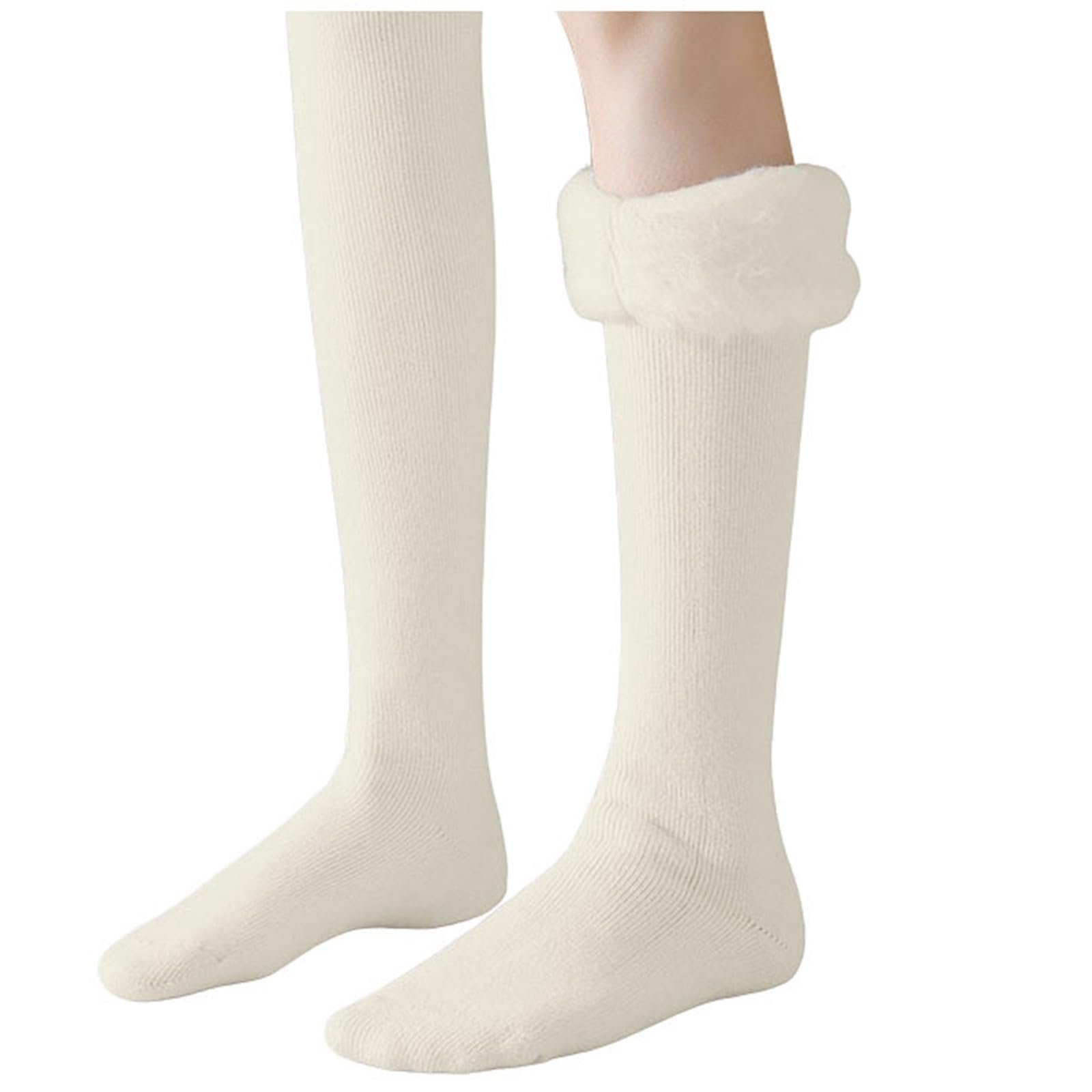 Жіночі зимові панчохи теплі товсті довгі зимові шкарпетки з високою халявою, фото №1