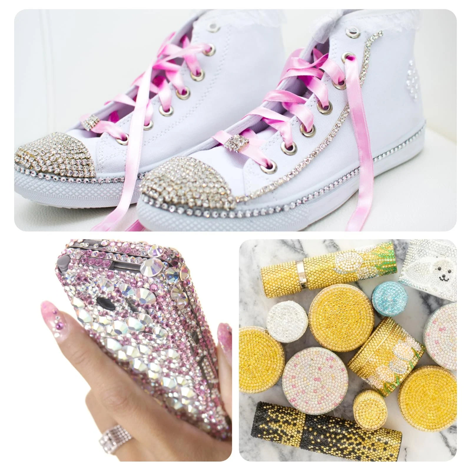 Самоклеючі блискучі камінці Діаметр 5 мм, набір 18 шт, фото №7