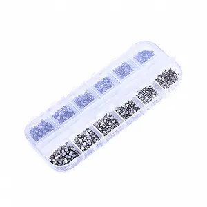 Стрази Плоскі NUOBESTY Круглі Кристали 3360 шт Мінерально-сірий - Фото 1