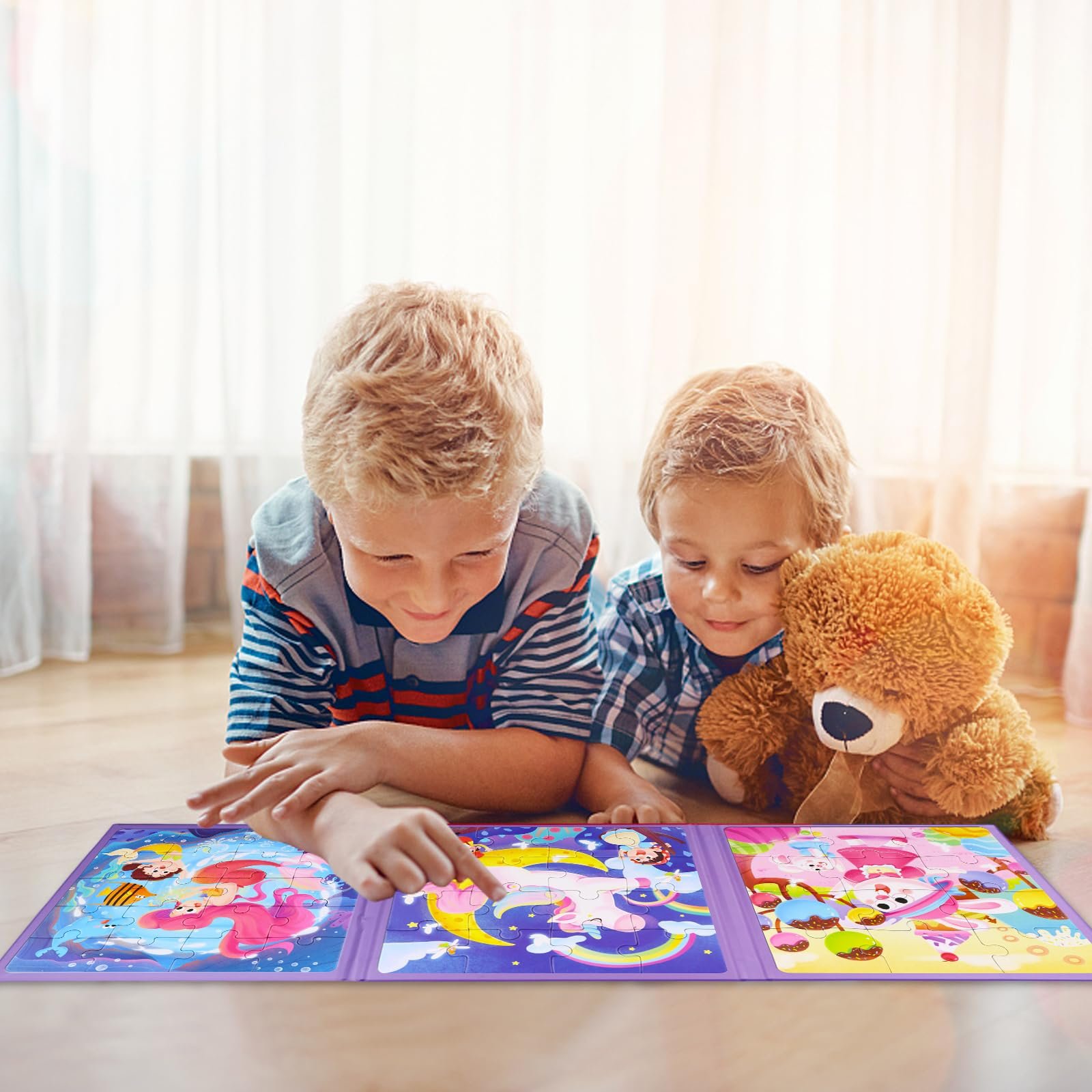 Магнітний пазл 3-в-1 Unicorn Mermaid 12-16-20 деталей від 3 років, фото №4