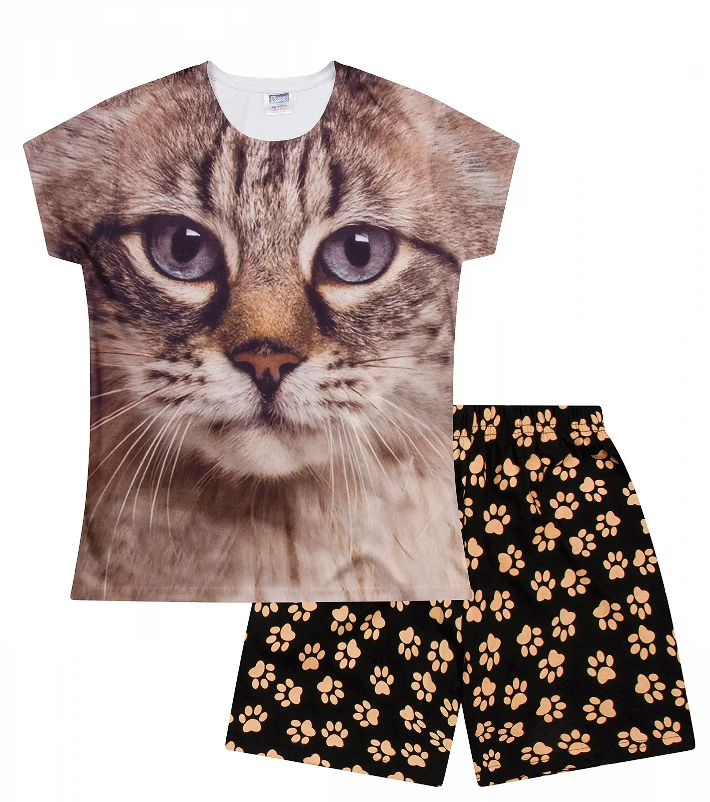 Пижама для девочки Cat Tabby Короткая Коричневый, фото №1 Пижама для девочки Cat Tabby Короткая Коричневый, фото №1