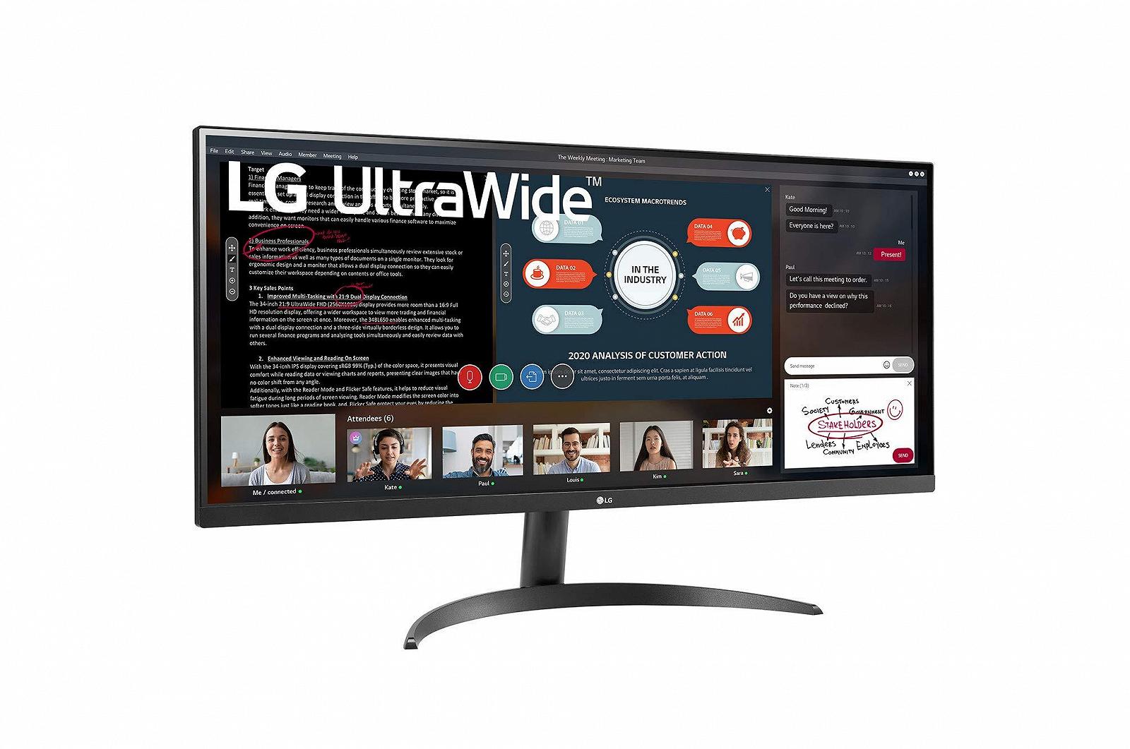Монитор LG UltraWide 34WP500-B 86.7 см Full HD IPS 21:9 Черный, фото №3
