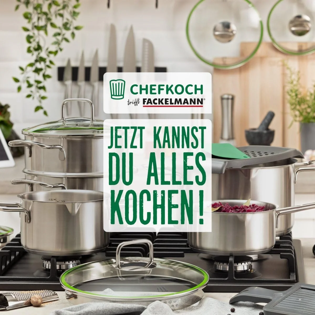 Каструля FACKELMANN Chefkoch Munich 20 см нержавіюча сталь 3.0 літра, фото №7 Каструля FACKELMANN Chefkoch Munich 20 см нержавіюча сталь 3.0 літра, фото №7