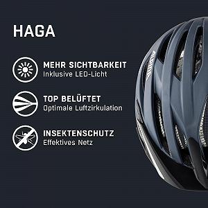 Шлем велосипедный ALPINA Haga городской с интегрированным LED фонарем для взрослых synthetic.ua - Фото 1