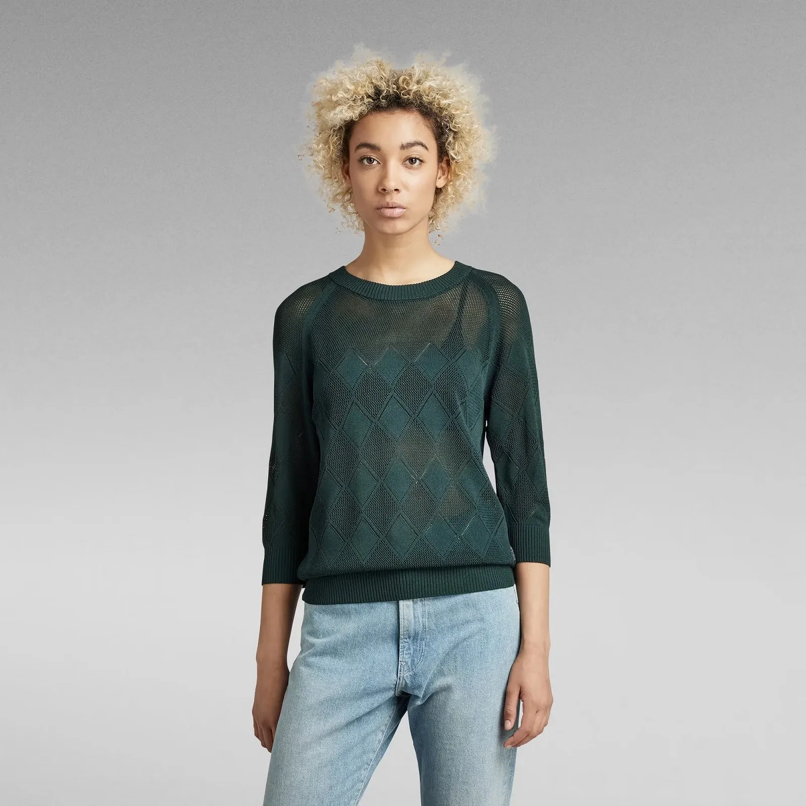 Женский свитер G-Star RAW Pointelle Half Sleeve Knitted Sweater - S, фото №1