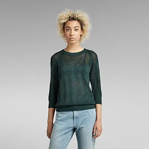 Женский свитер G-Star RAW Pointelle Half Sleeve Knitted Sweater - S - Фото 1
