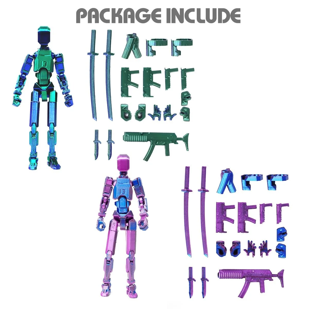 Набор фигурок T13 Titanium 13 Nova T-13 3D-печать Multi-Jointed Blua, фото №5