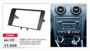 Рамка перехідна Carav 11-008 Audi A3 8P 03-08, 8PA 08-12) 2DIN - Фото 1