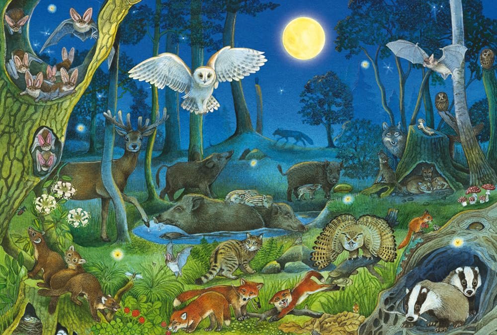 Детский пазл Schmidt Spiele Animals at Night in the Forest 100 элементов (56529), фото №1