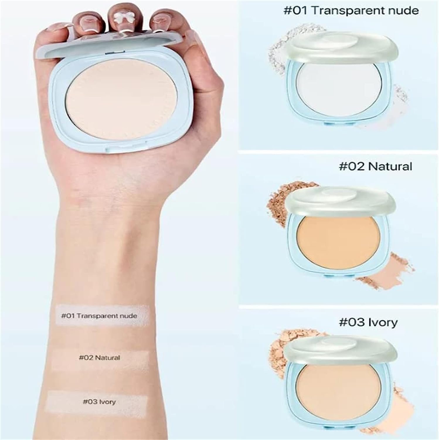Пудра Компактная Sunscreen Whitening Waterproof Setting SPF15+ Прозрачная, фото №2