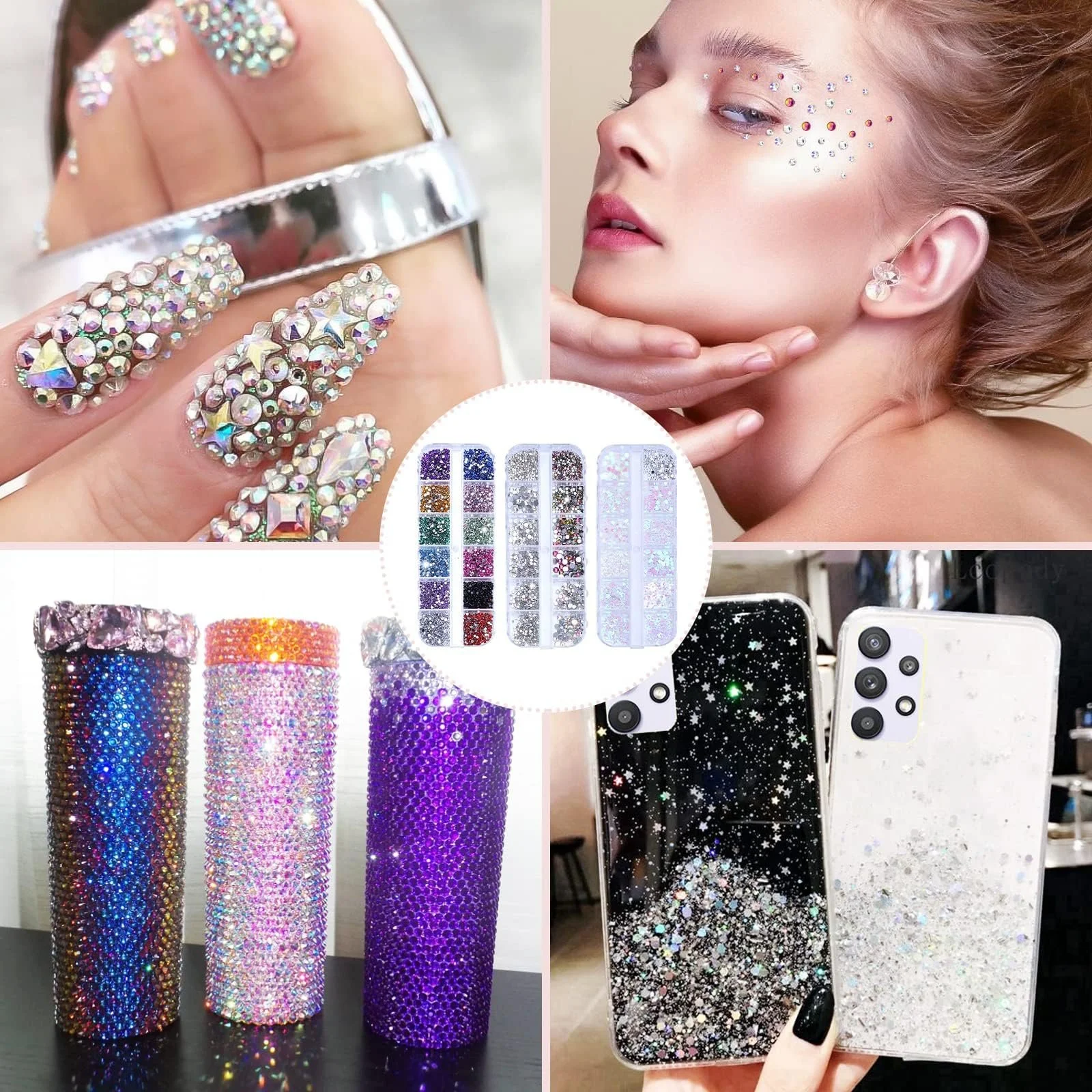Блестки для ногтей 4200 шт, наклейки, кристаллы, бриллианты для дизайна ногтей, включая восковой карандаш для страз и инструменты для подбора страз, фото №5