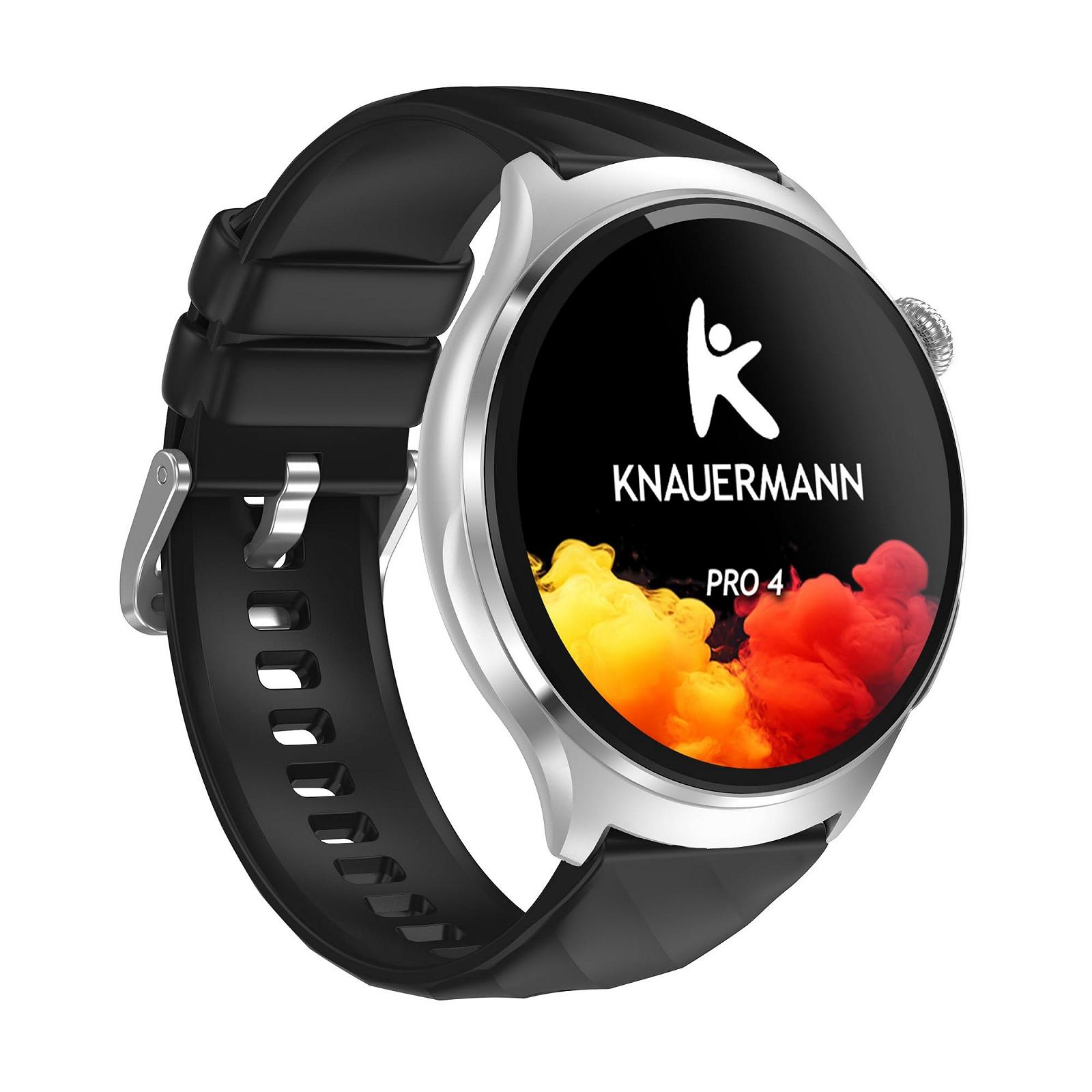 Смарт-часы Knauermann PRO 4 ECG Health Watch с функцией телефона, серебристый корпус, черный силиконовый ремешок, фото №3