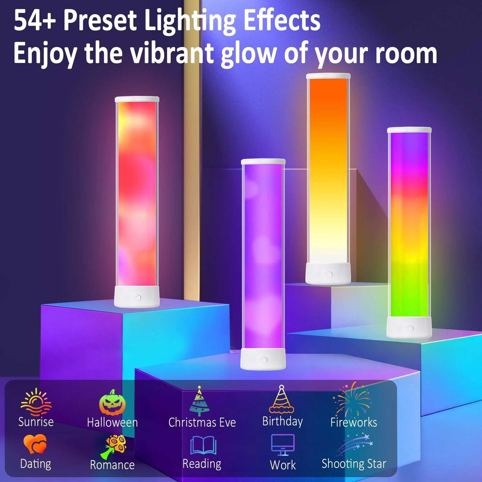 Настільна лампа Monemey Smart LED App Remote Control Timer Music Mode Rechargeable, фото №2