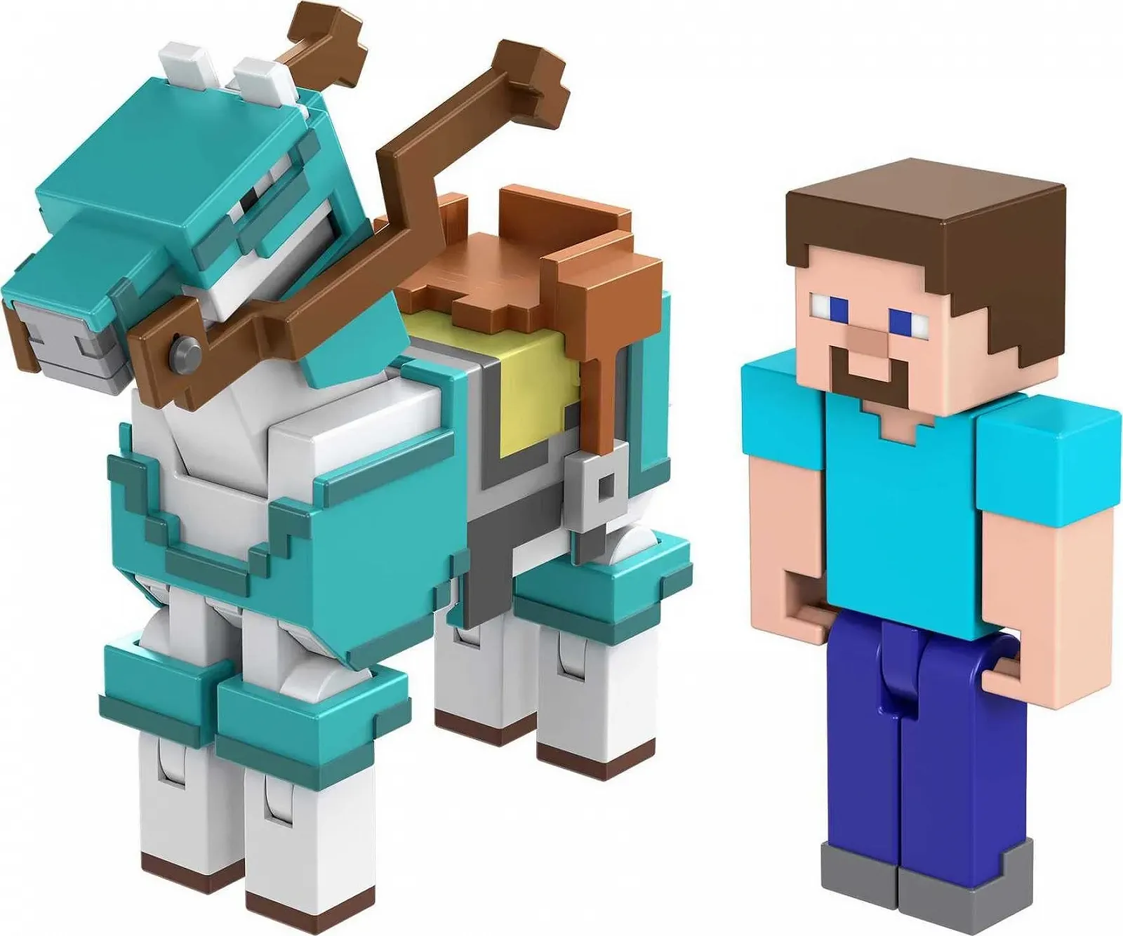 Набір ігрових фігурок MINECRAFT Craft-a-Block Steve та Horse з бронею 2 шт. аксесуари рухомі суглоби HDV39, фото №5