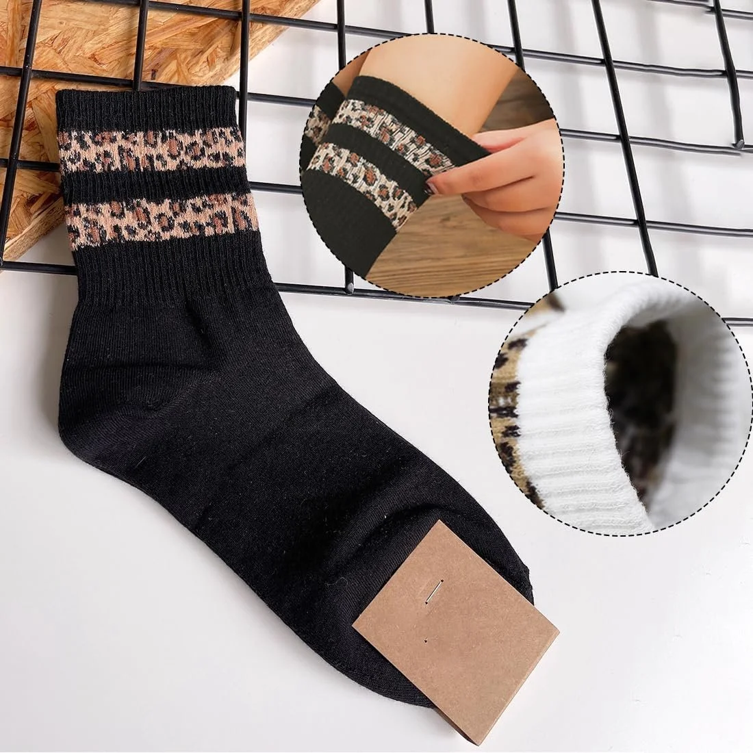 Шкарпетки Спортивні з Леопардовим Принтом для Жінок, 4 пари, фото №3