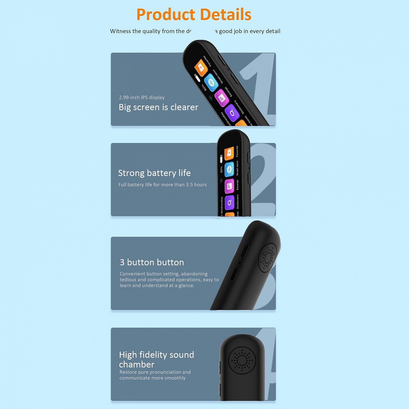 Ручка-перекладач мов, багатомовна, фото №2