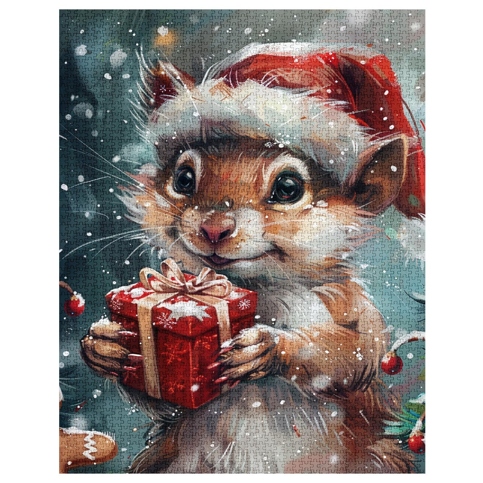 Пазлы Tucocoo Santa Hat Cute Squirrel 1000 деталей, фото №2