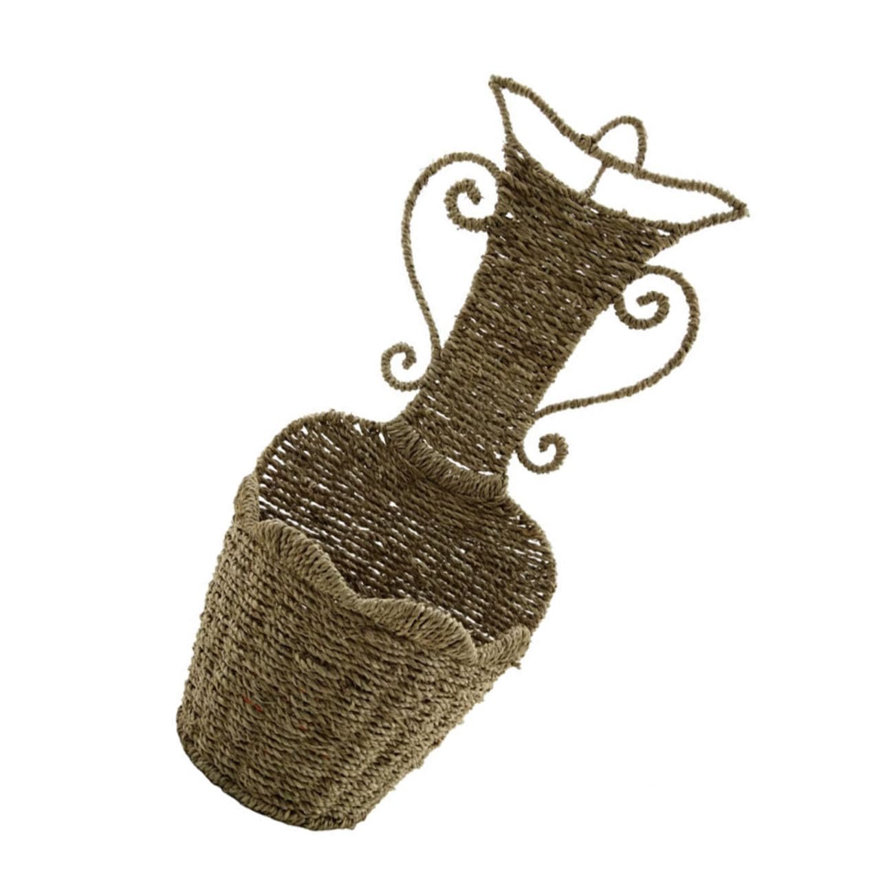 Підвісний плетений кошик HEMOTON солом'яний з гачком рустикальний для зберігання квітів, фото №7