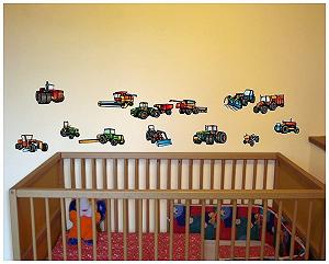 Наклейка на стіну Samunshi Tractor Set 13 штук 2 x 21 x 34 см synthetic.ua - Фото 1