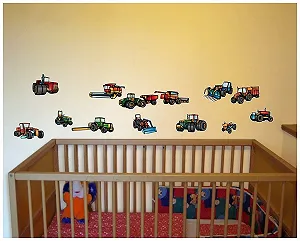 Наклейка на стіну Samunshi Tractor Set 13 штук 2 x 21 x 34 см synthetic.ua - Фото 1