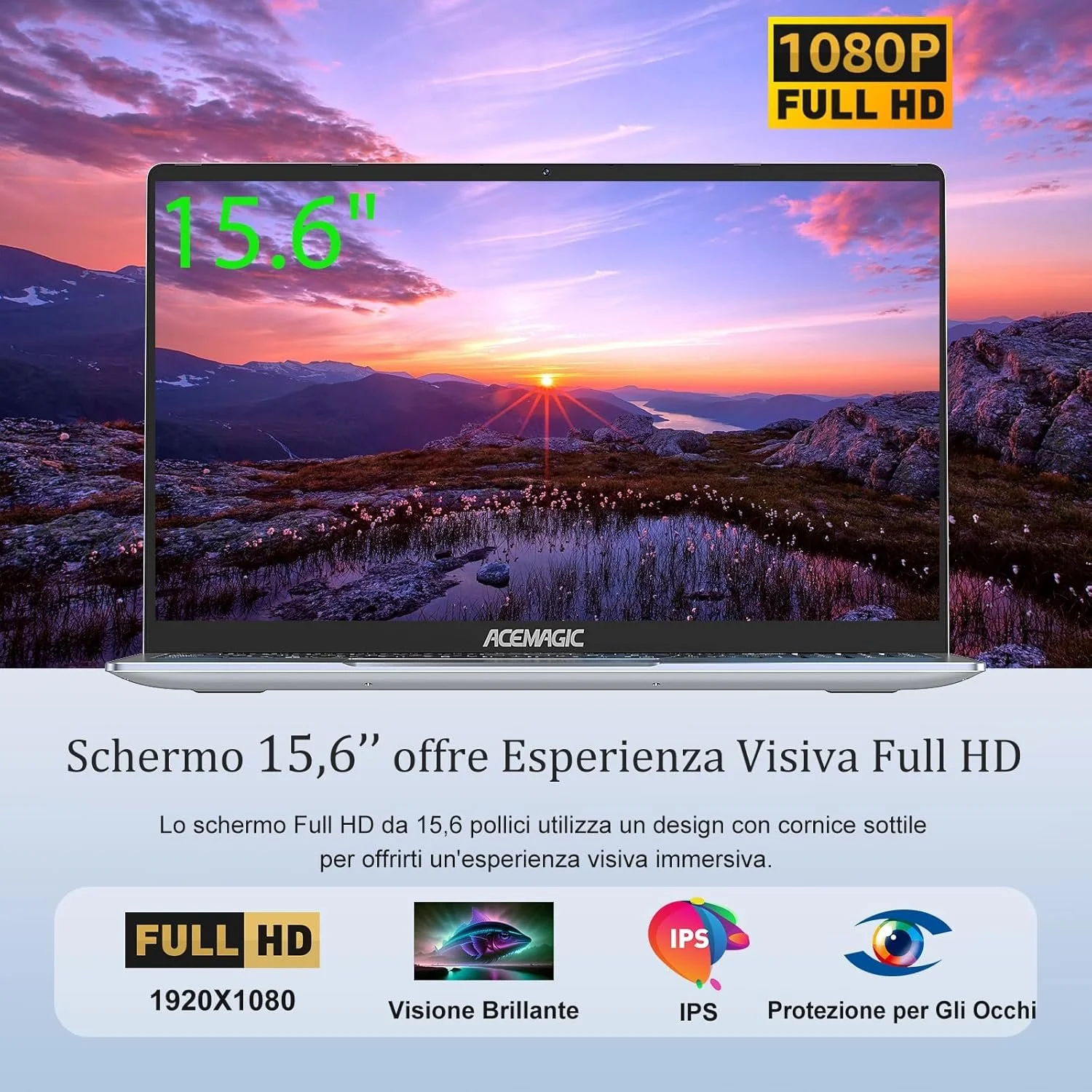 Ноутбук 15.6" Acemagic AX15 Intel N97 RAM 16GB SSD 512GB Windows 11 Алюмінієвий корпус (UKR), фото №2