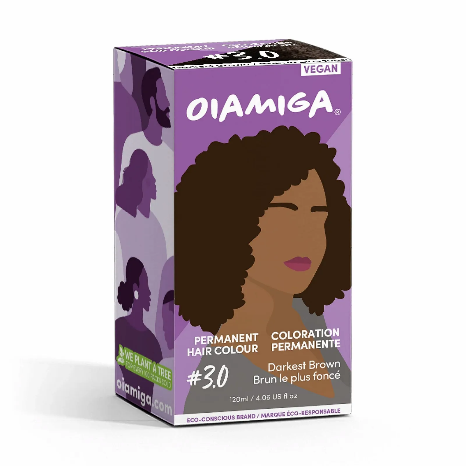 Фарба для волосся Oiamiga Перманентна Насичений Каштановий з натуральними інгредієнтами 120 мл, фото №2