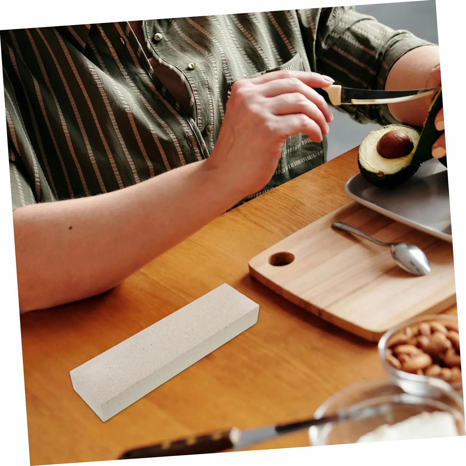 Точильний камінь Amosfun 3 шт. двосторонній компактний для кухонних ножів та ножиць, фото №6