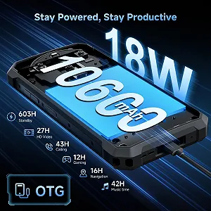 Смартфон FOSSiBOT F109S 24GB + 256GB 10600 мАч 6.75" FHD+ 1.32" 50 Мп IP68/IP69K Blue Dual Screen synthetic.ua - Фото 1