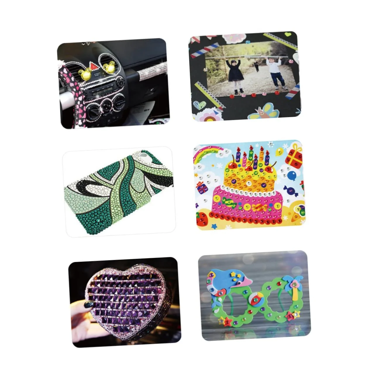 Наклейки акриловые кристаллы Lurrose 3 шт разные формы небесно-голубой, фото №4